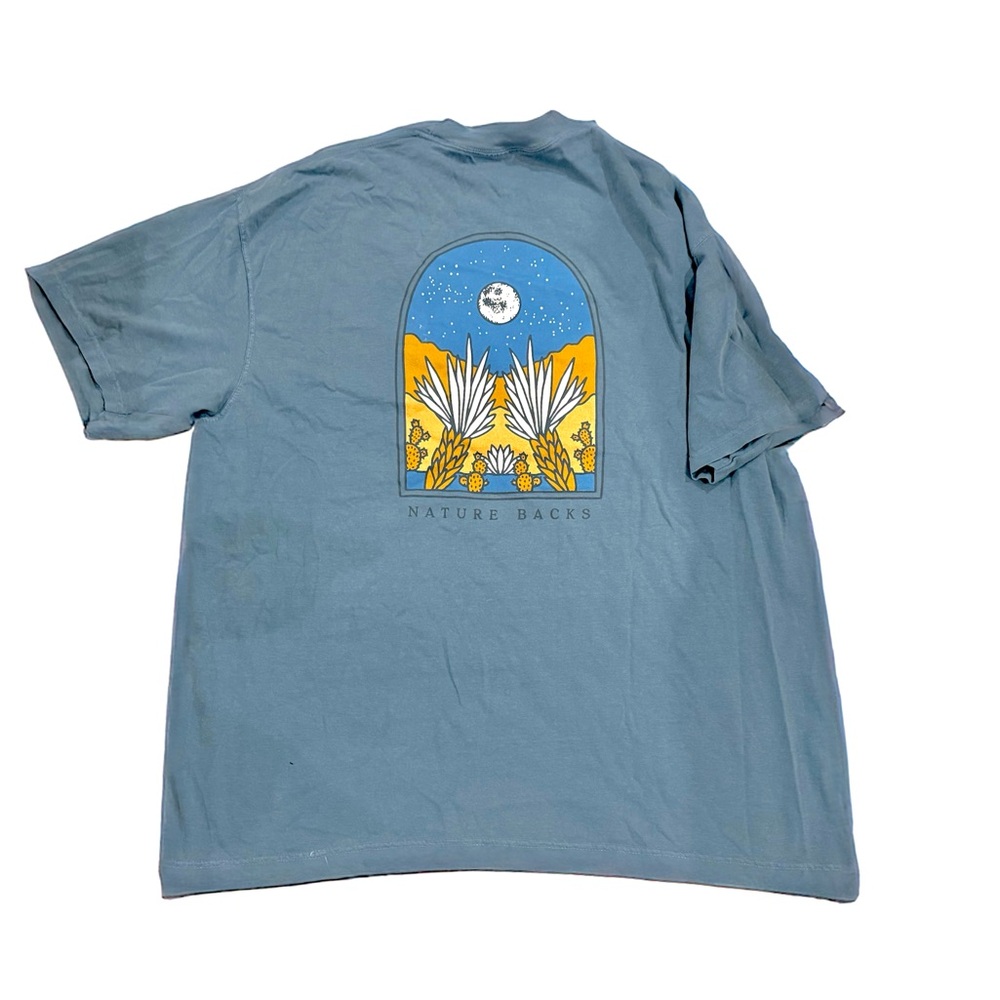 Comfort Colors Blue Short Sleeve Tee with Wheat Graphic